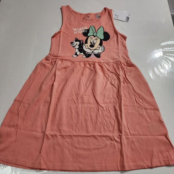 H&M Disney Girls Minnie Mouse & Figaro Cotton Tank Top Dress Size 6x NEW